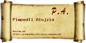 Pimpedli Alojzia névjegykártya